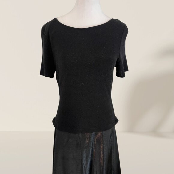 JS Collections Black Evening Gown with Low-Back Detail - Size 10 - Picture 5 of 8